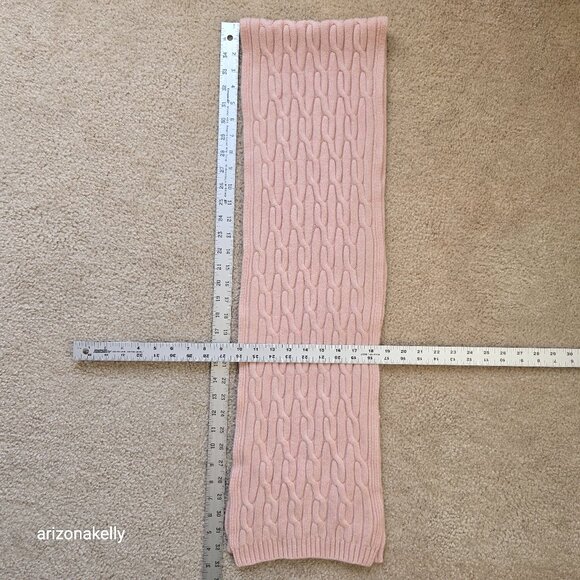 Accessories - Pink Cable Knit Scarf Preppy
